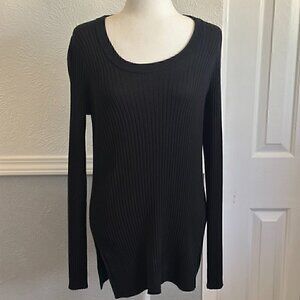 Athleta Ribbed Long-Sleeve Sweater Tunic - Black, Size M